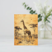 Vintage Giraffe Südafrika Savanne Postcard ポストカード (スタンド正面)