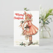 Vintage Girl Christmas  シーズンカード (スタンド正面)