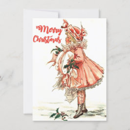 Vintage Girl Christmas シーズンカード