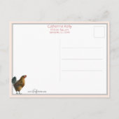 Vintage Girl, Hen, Shamrocks & Easter Wishes ポストカード (裏面)