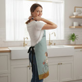 Vintage Girl on Bicycle Personalized Floral エプロン