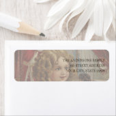 Vintage Girl Santa Doll Address Label ラベル (インサイチュ)