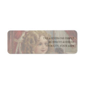 Vintage Girl Santa Doll Address Label ラベル (正面)