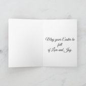 Vintage Girl With Bunny Easter Greeting Card カード (内部)