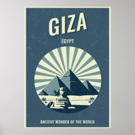 Vintage Giza Pyramid Poster – Retro Egyptian ポスター