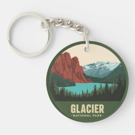 Vintage Glacier National Park Lake キーホルダー