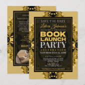 Vintage Glam Fractal Lace Book Launch 招待状 (正面/裏面)