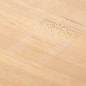 Vintage Glam Gold Confetti Holiday Party アクリル招待状 (レイダウン)