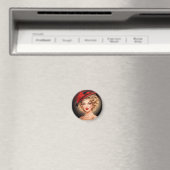  Vintage Glam Pin-Up Lady Magnet マグネット (インサイチュ (食洗機))