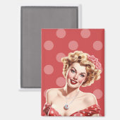 Vintage Glam Pin-Up Magnet – Lola Grace  マグネット (正面/裏面)
