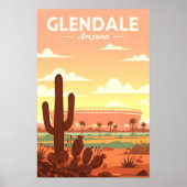 Vintage Glendale Arizona ポスター (正面)