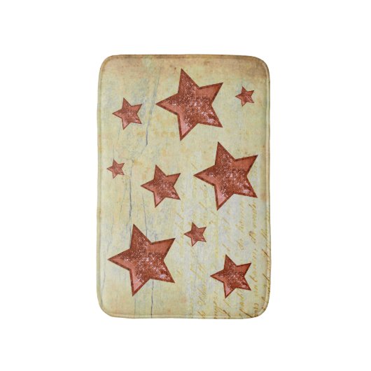 Vintage Glitzersterne バスマット (正面縦)