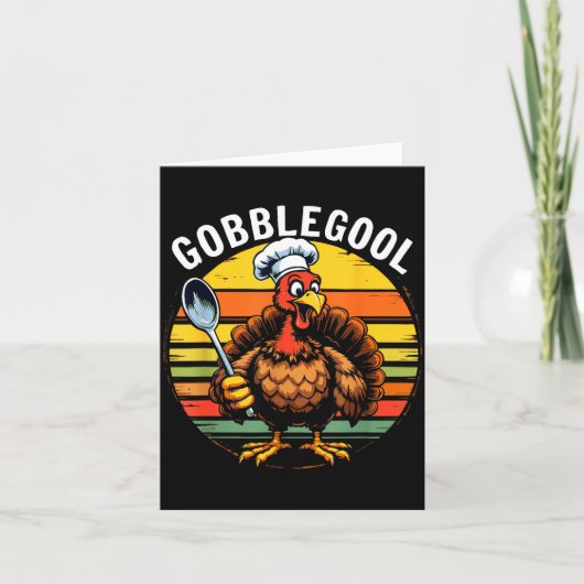 Vintage Gobble Gool Turkey Thanksgiving Man, Woman カード (正面)