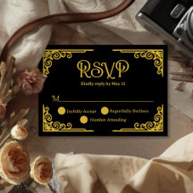  Vintage Gold Black Wedding 