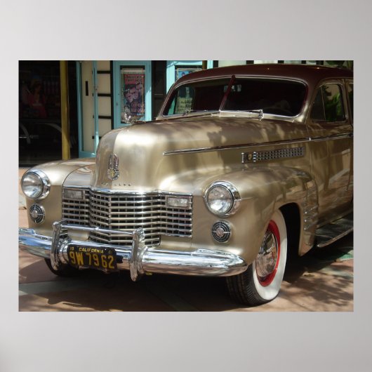 VINTAGE GOLD CADILLAC ポスター (正面)