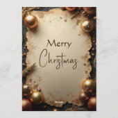 Vintage Gold Christmas Party Invitation 招待状 (裏面)