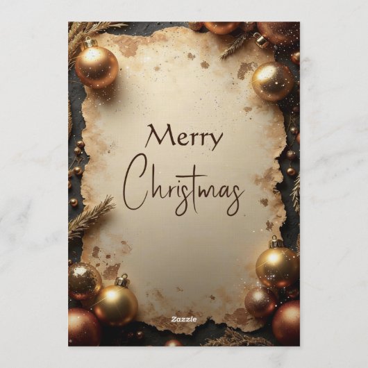 Vintage Gold Christmas Party Invitation 招待状 (裏面)