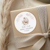 Vintage Gold Cradle Baby Shower ラウンドシール