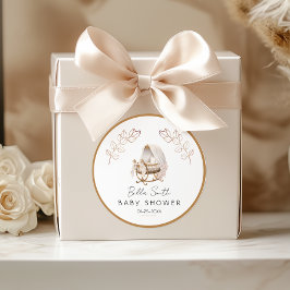 Vintage Gold Cradle Baby Shower ラウンドシール