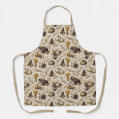 Vintage Gold Figs Elegant Thanksgiving エプロン (正面)
