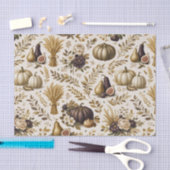 Vintage Gold Figs Elegant Thanksgiving 薄葉紙 (クラフト)