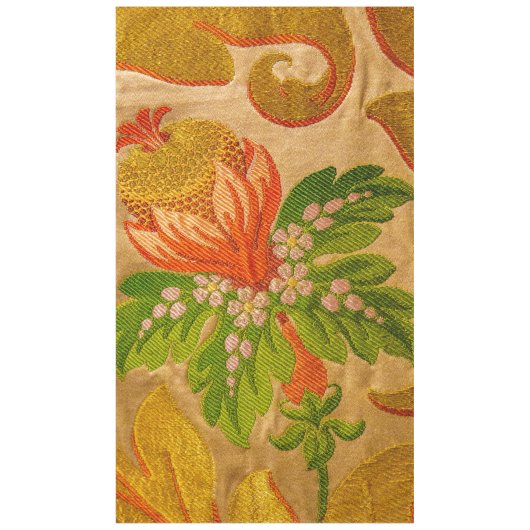 Vintage gold flowers tablecloth jacquard テーブルクロス (正面)