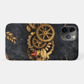 Vintage Gold Gears & Red Neon Mythic Cyberpunk  Case-Mate iPhoneケース (裏面(横))