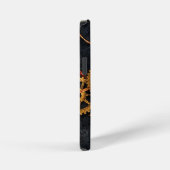 Vintage Gold Gears & Red Neon Mythic Cyberpunk  iPhoneケース (右側面)