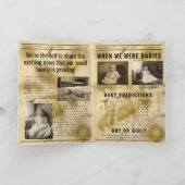 vintage gold Newspaper Pregnancy Announcement 招待状 (内部)