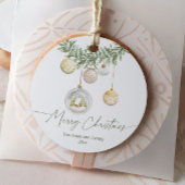 Vintage Gold Ornament Greenery Merry Christmas フェイバータグ