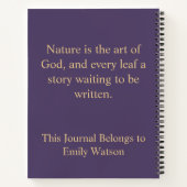 Vintage Gold Poppy & Fern Dark Botanical Journal ノートブック (裏面)