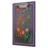 Vintage Gold Poppy & Fern Dark Botanical Office クリップボード (左)