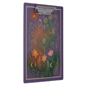 Vintage Gold Poppy & Fern Dark Botanical Office クリップボード (右)