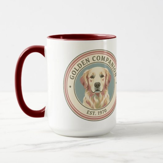 Vintage Golden Companion Golden Retriever 1970 マグカップ (左)