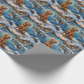 Vintage Golden Retriever by Lakeside Christmas ラッピングペーパー (角)