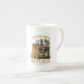 Vintage Golden Retriever Coffee Lover Ceramic Mug ボーンチャイナマグカップ (正面右)