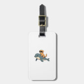 Vintage Golden Retriever Riding Beluga Whale Funny ラゲッジタグ (正面縦)