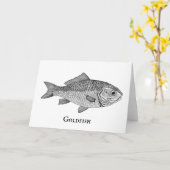 Vintage Goldfish 1800's Book Art Illustration Card カード (黄色い花)