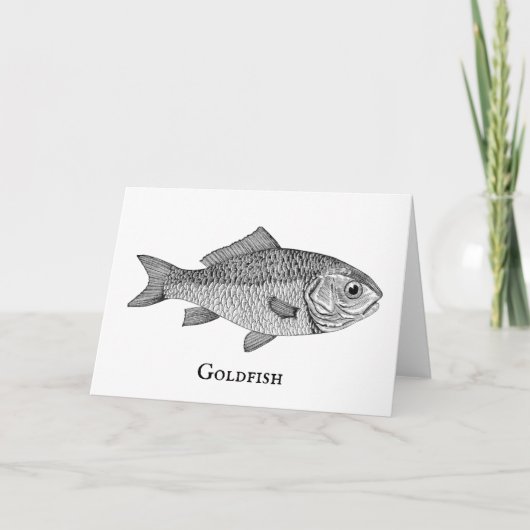 Vintage Goldfish 1800's Book Art Illustration Card カード (正面)