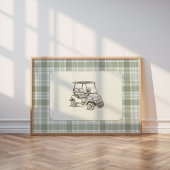 Vintage Golf Cart Wall Art ポスター
