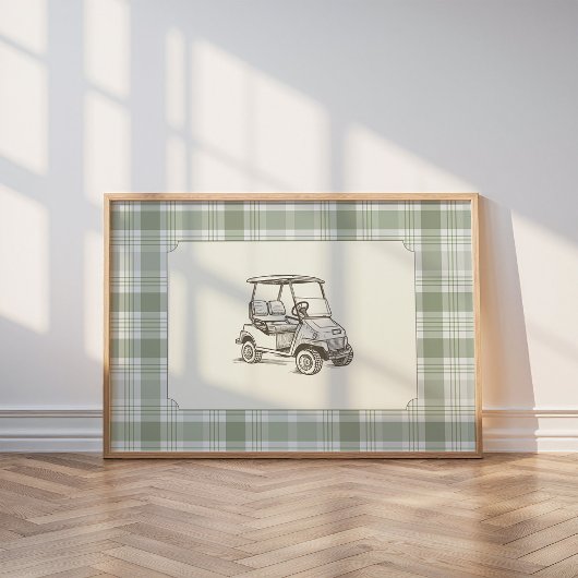 Vintage Golf Cart Wall Art ポスター
