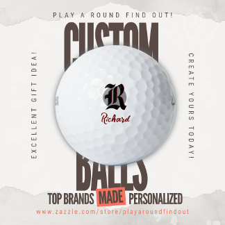 Vintage Golf Dad Monogram Old English Initials ゴルフボール