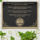 Vintage Golf Rules Wall キッチンタオル (折り畳み)