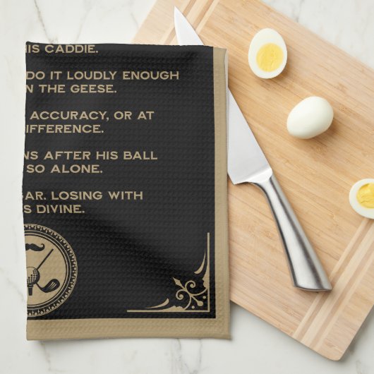 Vintage Golf Rules Wall キッチンタオル (四つ折り)