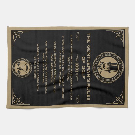 Vintage Golf Rules Wall  キッチンタオル (横)