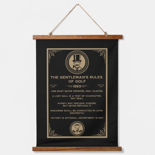 Vintage Golf Rules Wall  吊り下げ型タペストリー (正面)