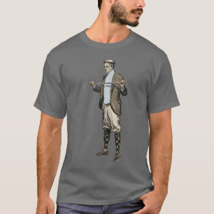 Vintage Golfer with Golf Club and Golfing Clothes Tシャツ
