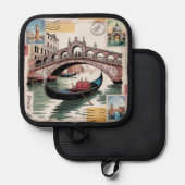 Vintage Gondola Postcard 鍋敷き (正面/裏面)