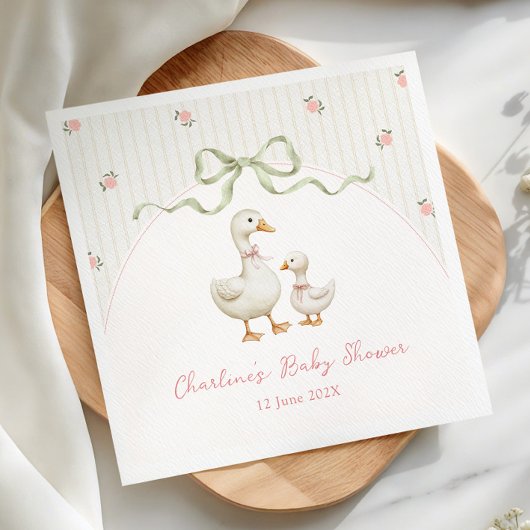 Vintage Goose Baby Shower スタンダードカクテルナプキン