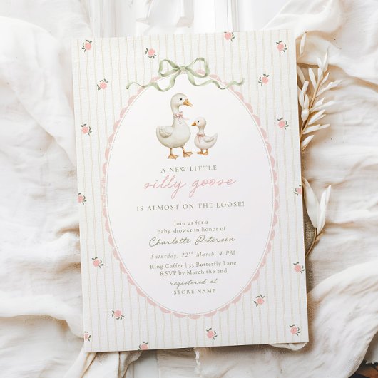 Vintage Goose Baby Shower Invitation 招待状
